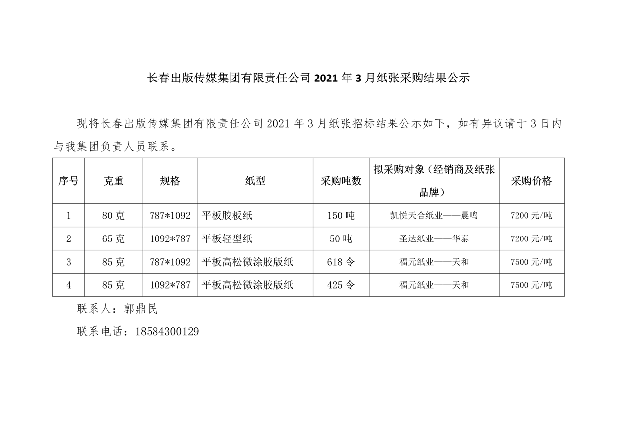 长春出版传媒集团有限责任公司2021年3月纸张采购结果公示001.Png